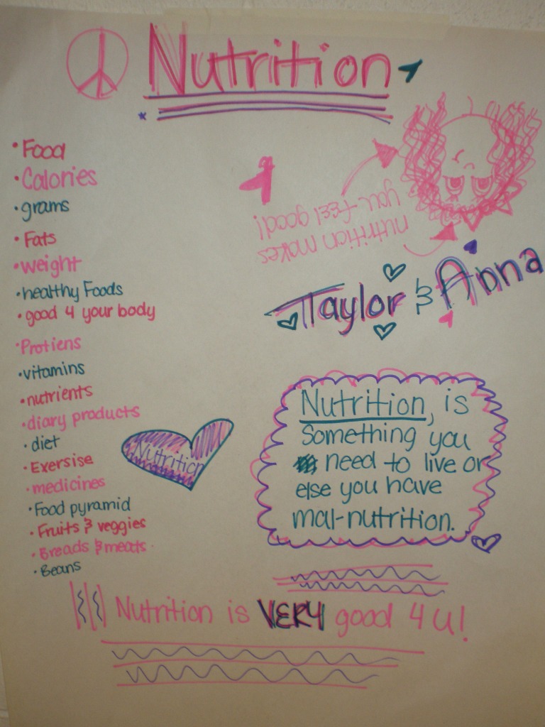 One of the poster designed by a junior high class in anticipation of my visit. Apparently "Taylor & Anna" luv good nutrition. 