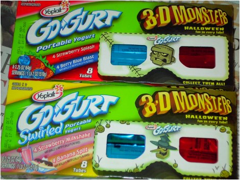 Step 1: Eat Go-Gurt; Step 2: Put on 3-D glasses; Step 3: Watch body get fat and unhealthy