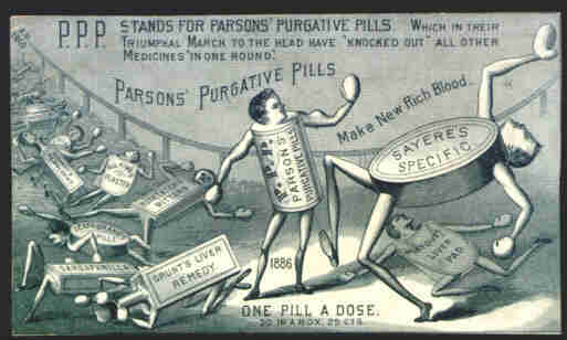 "Parsons' Purgative Pills" ad from 1800s