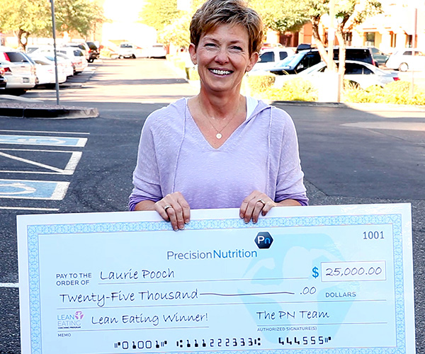 Precision-Nutrition-Blog-Ten-Winning-Reasons-to-Lose-Laurie-Pooch-with-Winning-Cheque