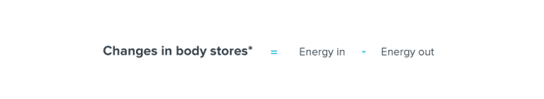 changes in body stores equals energy in energy out